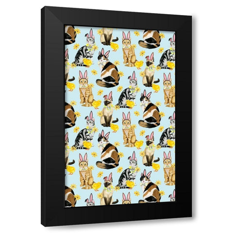 Easter Cats Collection E Black Modern Wood Framed Art Print with Double Matting by Popp, Grace