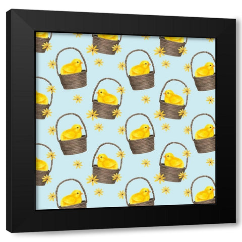 Easter Cats Collection H Black Modern Wood Framed Art Print with Double Matting by Popp, Grace