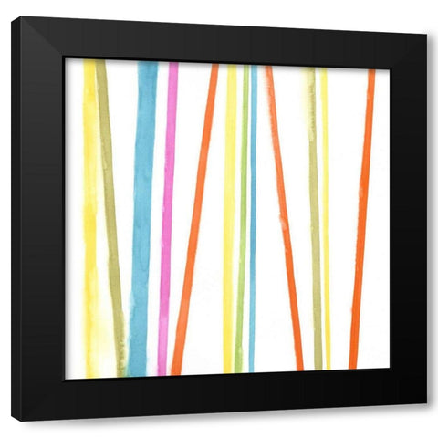 Cabana Stripes I Black Modern Wood Framed Art Print by Vess, June Erica