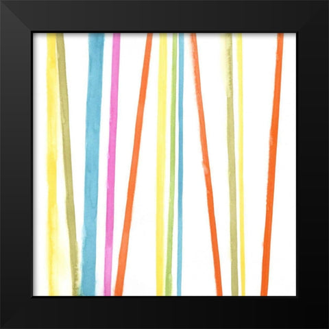 Cabana Stripes I Black Modern Wood Framed Art Print by Vess, June Erica
