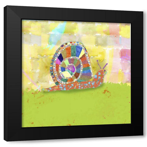 Snail Trail Black Modern Wood Framed Art Print with Double Matting by Blixt, Ingrid