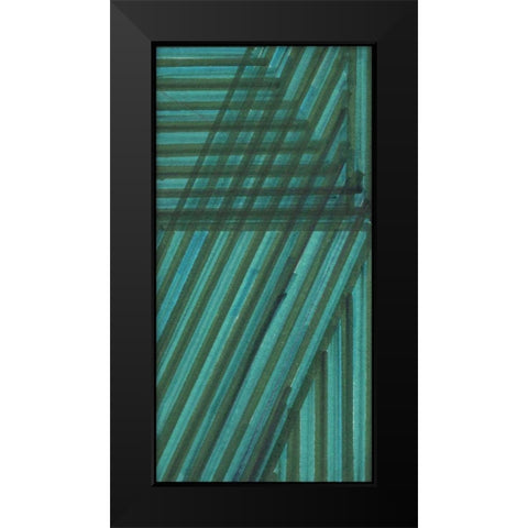 Line Study Blue Black Modern Wood Framed Art Print by McMullen, Charles