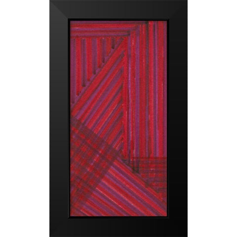 Line Study Red Black Modern Wood Framed Art Print by McMullen, Charles