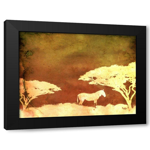 Safari Sunrise III Black Modern Wood Framed Art Print with Double Matting by Ilosky, Pam
