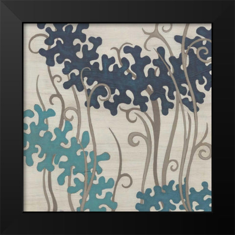Coral Oasis II Black Modern Wood Framed Art Print by Vess, June Erica