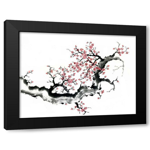 Plum Blossom Branch III Black Modern Wood Framed Art Print with Double Matting by Parker, Nan Rae