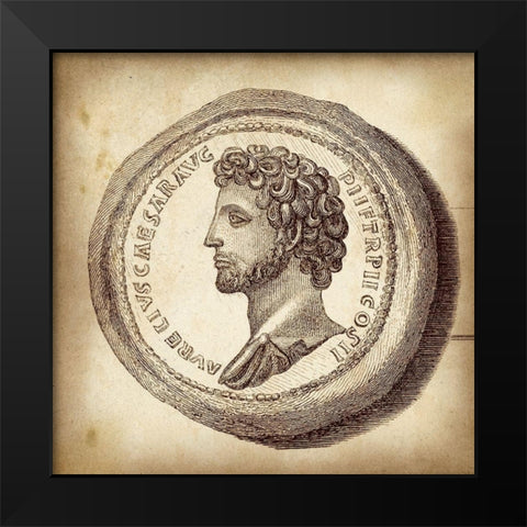 Cus. Antique Roman Coins VI A - LIB Black Modern Wood Framed Art Print by Unknown