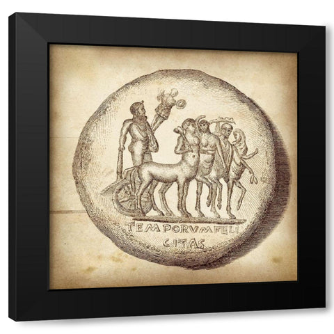 Cus. Antique Roman Coins VI B - LIB Black Modern Wood Framed Art Print by Unknown