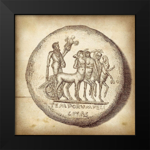 Cus. Antique Roman Coins VI B - LIB Black Modern Wood Framed Art Print by Unknown