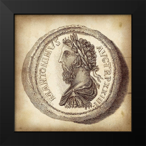 Cus. Antique Roman Coins VI C - LIB Black Modern Wood Framed Art Print by Unknown