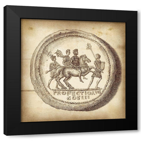 Cus. Antique Roman Coins VI D - LIB Black Modern Wood Framed Art Print by Unknown