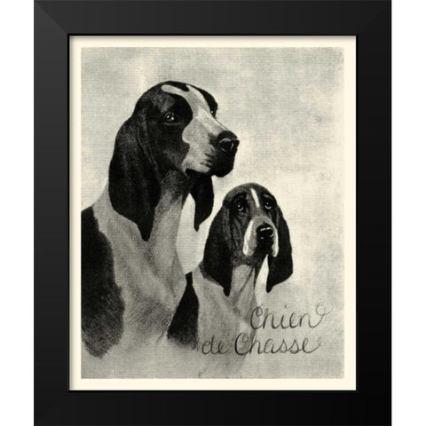B and W Chien de Chasse Black Modern Wood Framed Art Print by Vision Studio