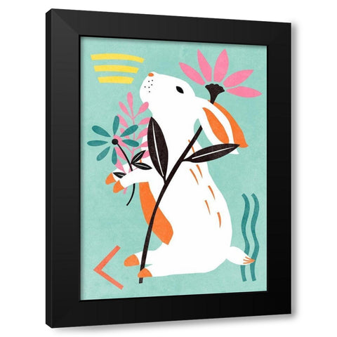 Easter Bunnies Collection B Black Modern Wood Framed Art Print by Wang, Melissa