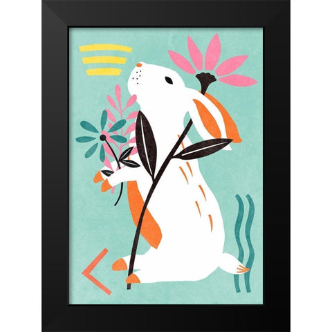 Easter Bunnies Collection B Black Modern Wood Framed Art Print by Wang, Melissa