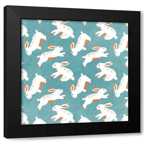 Easter Bunnies Collection G Black Modern Wood Framed Art Print with Double Matting by Wang, Melissa
