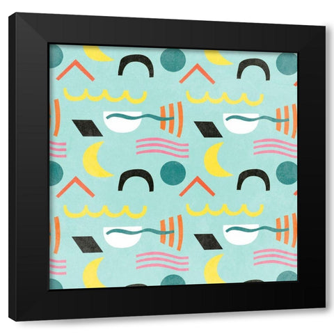 Easter Bunnies Collection H Black Modern Wood Framed Art Print with Double Matting by Wang, Melissa