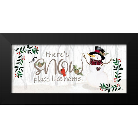 Folk Snowman Forest Collection D Black Modern Wood Framed Art Print by Parker, Jennifer Paxton