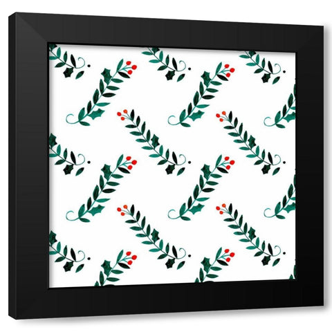 Folk Snowman Forest Collection F Black Modern Wood Framed Art Print with Double Matting by Parker, Jennifer Paxton