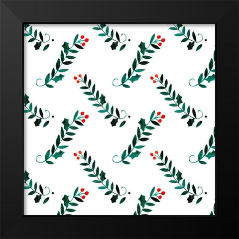 Folk Snowman Forest Collection F Black Modern Wood Framed Art Print by Parker, Jennifer Paxton