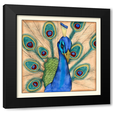 Eccentric Bird I Black Modern Wood Framed Art Print with Double Matting by Goldberger, Jennifer