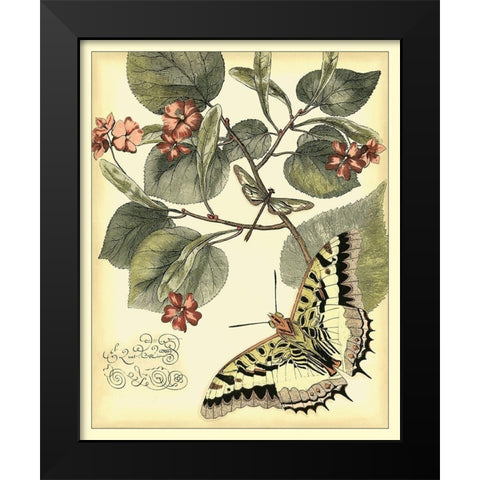 Whimsical Butterflies I Black Modern Wood Framed Art Print by Vision Studio