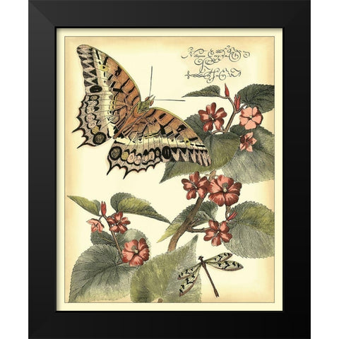 Whimsical Butterflies II Black Modern Wood Framed Art Print by Vision Studio