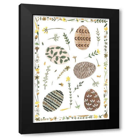 Happy Bunny Day Collection B Black Modern Wood Framed Art Print with Double Matting by Wang, Melissa