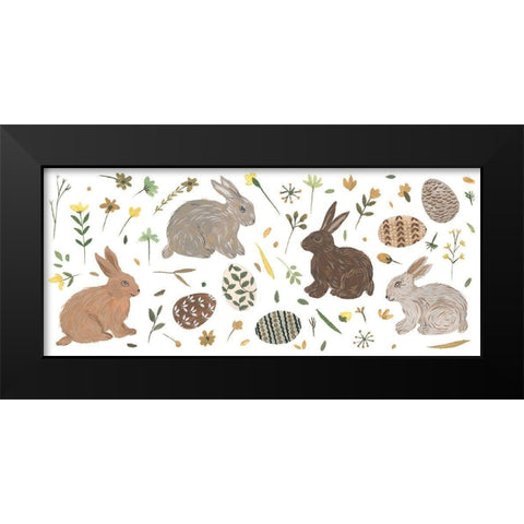 Happy Bunny Day Collection D Black Modern Wood Framed Art Print by Wang, Melissa