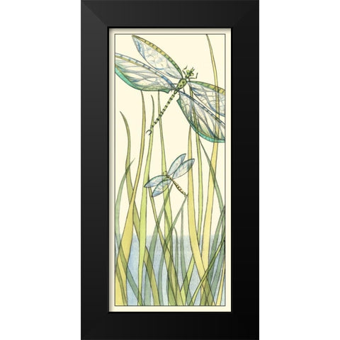 Gossamer Dragonflies II Black Modern Wood Framed Art Print by Zarris, Chariklia