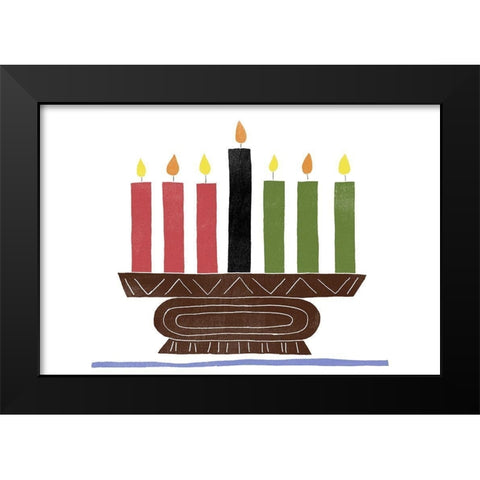 Kwanzaa Celebration Collection A Black Modern Wood Framed Art Print by Vess, June Erica