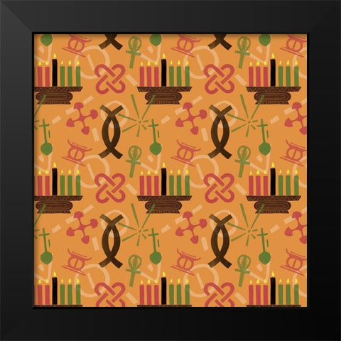 Kwanzaa Celebration Collection G Black Modern Wood Framed Art Print by Vess, June Erica