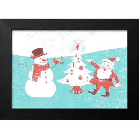 Mid-Century Christmas Collection A Black Modern Wood Framed Art Print by Green, Jacob
