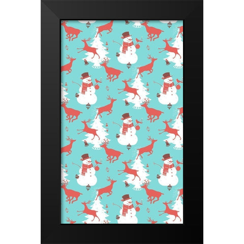 Mid-Century Christmas Collection E Black Modern Wood Framed Art Print by Green, Jacob