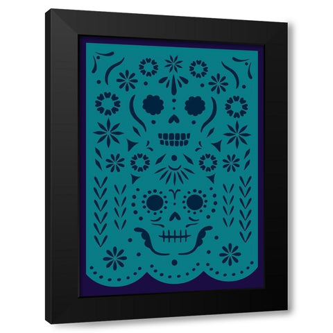 Calaveras Collection B Black Modern Wood Framed Art Print with Double Matting by Barnes, Victoria