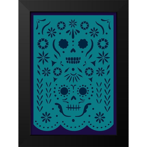 Calaveras Collection B Black Modern Wood Framed Art Print by Barnes, Victoria