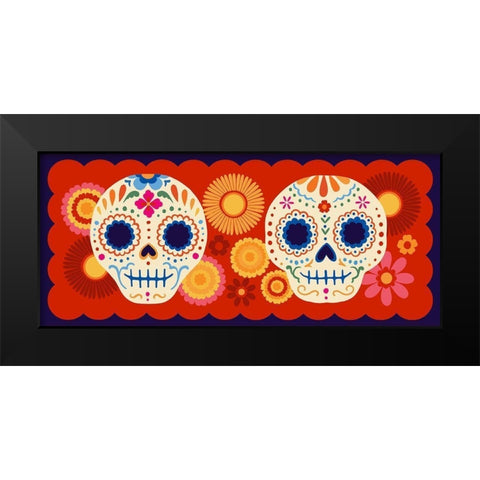 Calaveras Collection D Black Modern Wood Framed Art Print by Barnes, Victoria