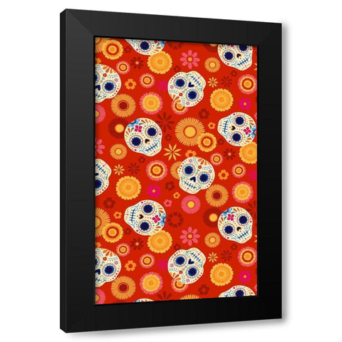 Calaveras Collection E Black Modern Wood Framed Art Print by Barnes, Victoria