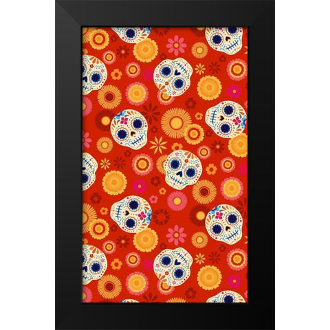 Calaveras Collection E Black Modern Wood Framed Art Print by Barnes, Victoria