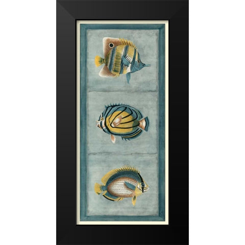 Tropical Fish Trio I Black Modern Wood Framed Art Print by Vision Studio