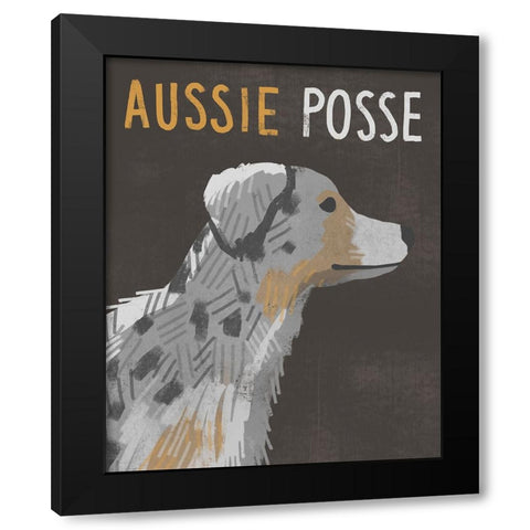 Aussie Posse Black Modern Wood Framed Art Print with Double Matting by Inner Circle