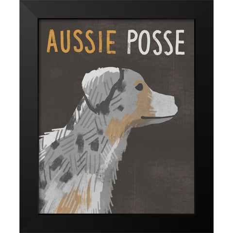 Aussie Posse Black Modern Wood Framed Art Print by Inner Circle