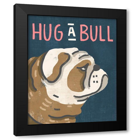 Hug A Bull Black Modern Wood Framed Art Print with Double Matting by Inner Circle