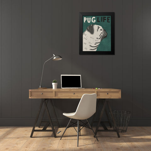 Pug Life Black Modern Wood Framed Art Print by Inner Circle