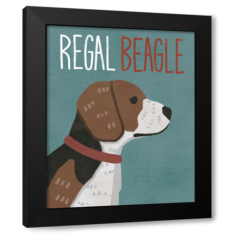 Regal Beagle Black Modern Wood Framed Art Print by Inner Circle