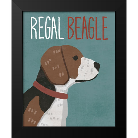 Regal Beagle Black Modern Wood Framed Art Print by Inner Circle