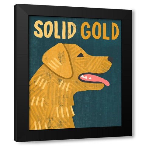 Solid Gold Black Modern Wood Framed Art Print by Inner Circle