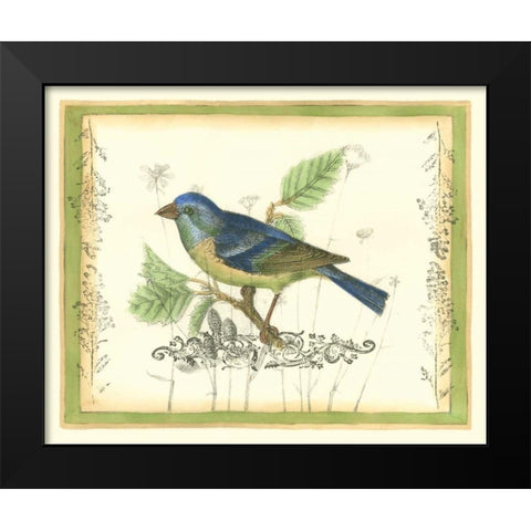 Bird and Wildflowers I Black Modern Wood Framed Art Print by Goldberger, Jennifer