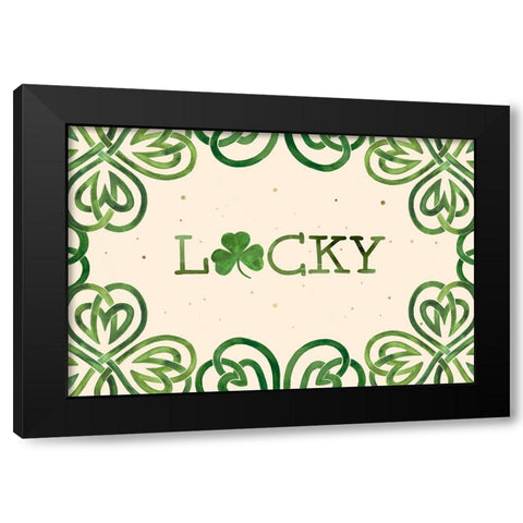 Gilded Shamrock Collection A Black Modern Wood Framed Art Print with Double Matting by Borges, Victoria