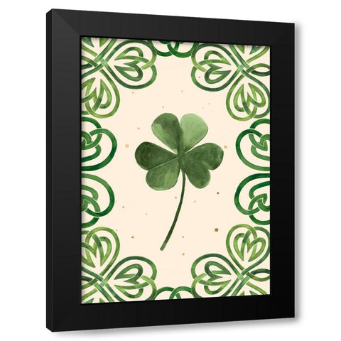 Gilded Shamrock Collection B Black Modern Wood Framed Art Print by Borges, Victoria