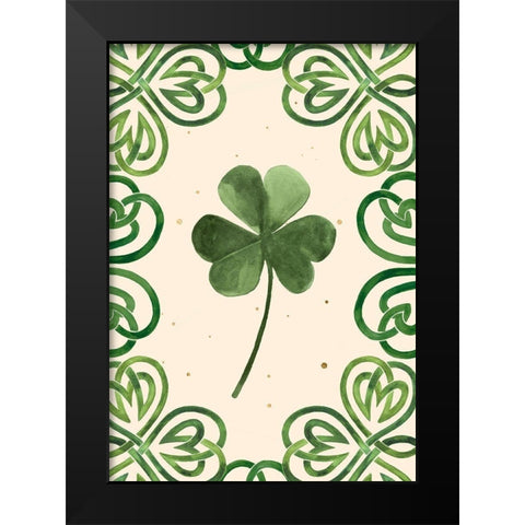 Gilded Shamrock Collection B Black Modern Wood Framed Art Print by Borges, Victoria